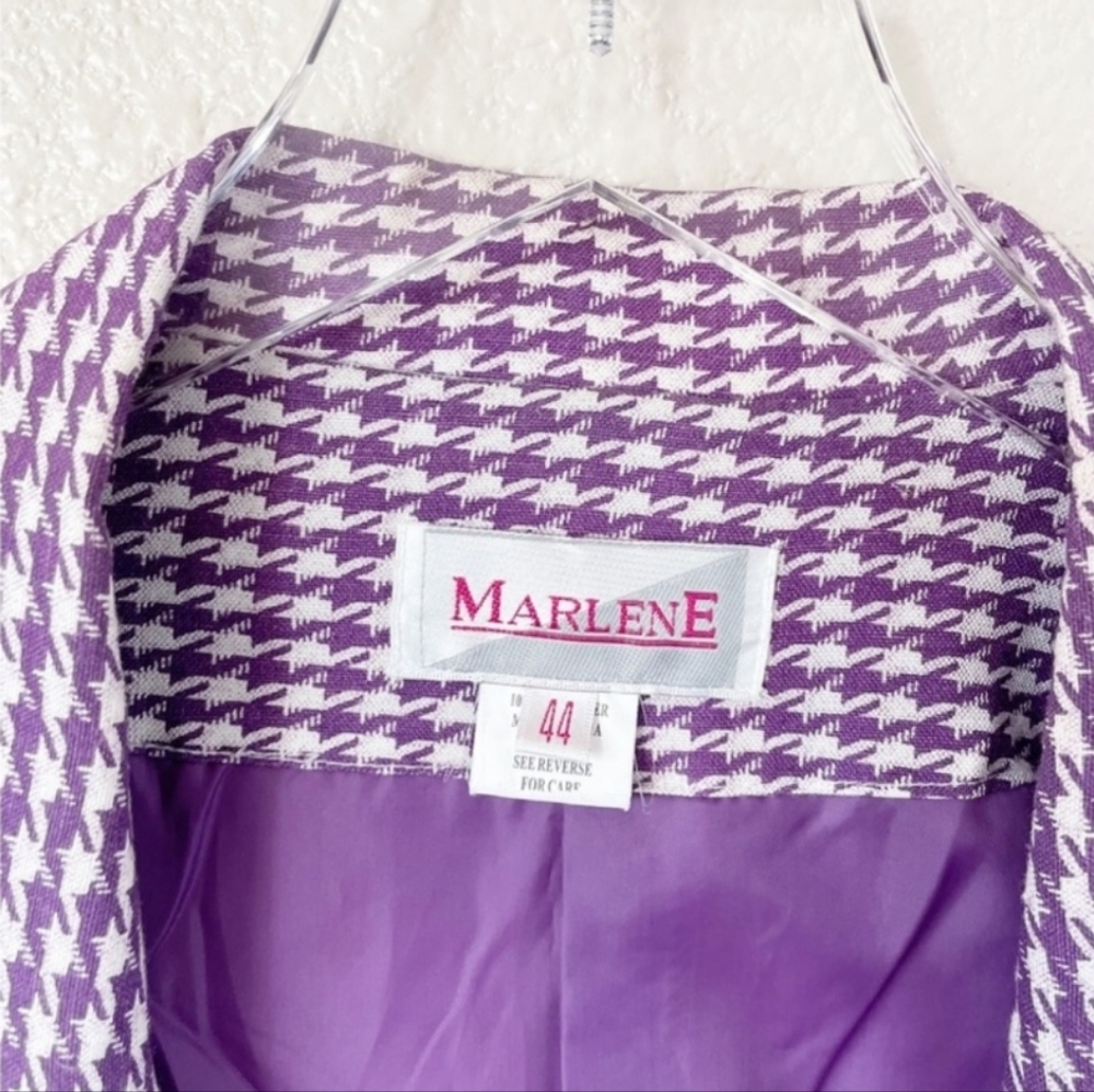 Vintage Lilac Houndstooth Blazer Jacket Size Large